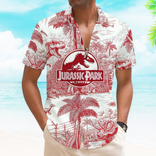 Load image into Gallery viewer, “Unleash Your Inner Dinosaur!” - Custom Toile de Jouy Style Hawaiian Shirt - Unique Gift for Dinosaur Lovers Hawaiian Shirts PopCulturePrints
