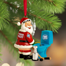 Load image into Gallery viewer, “Celebrate Your Rivalry!” - Personalized Santa Ornament for Sports Lovers Ornament PopCulturePrints
