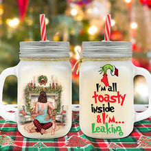 Load image into Gallery viewer, Personalized Frosted Mason Jar - Cozy Christmas Couple Gift
