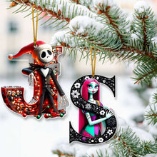 Load image into Gallery viewer, Custom Gothic Alphabet Christmas Ornament for Couples - Valentine&#39;s Day Gifts Ornament PopCulturePrints
