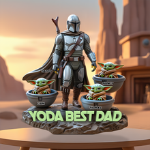 Load image into Gallery viewer, Yoda Best Dad - Personalized Gift Plaque for the Coolest Dad Shaped Plaques PopCulturePrints
