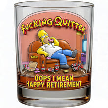 Load image into Gallery viewer, "Cheers to New Adventures" - Personalized Retirement Round Glass - Gift for Retirees, Friends, and Family Glass PopCulturePrints

