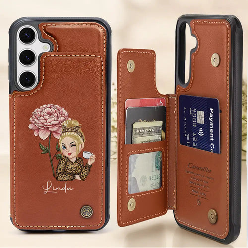 Bloom Where You're Planted - Personalized Leather Flip Wallet Phone Case Leather Flip Wallet Phone Case PopCulturePrints