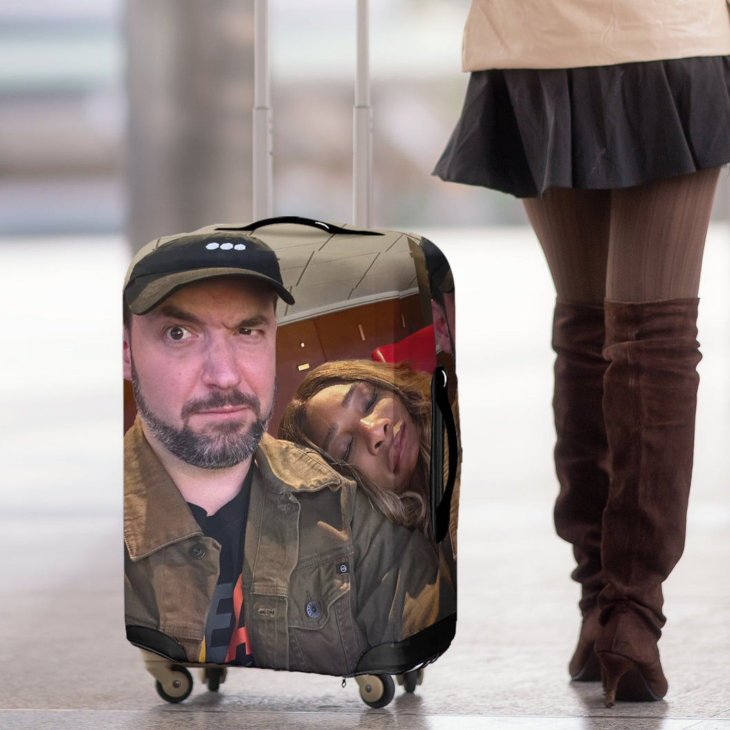 Personalized Funny Photo Luggage Cover – Ideal Gift for Upcoming Trips