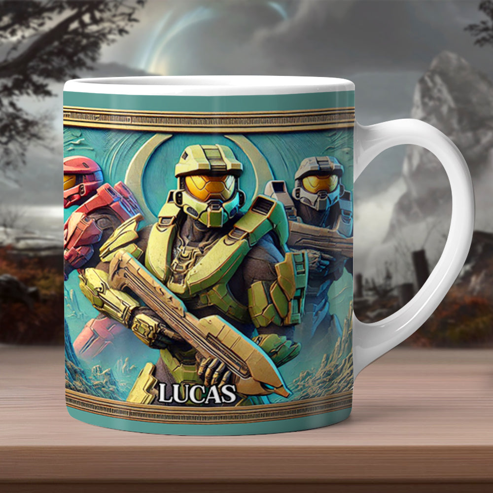 Halo Infinite 3D Effect Gamer Mug - Customizable Coffee Mug PopCulturePrints