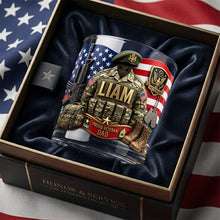Load image into Gallery viewer, “Honor Their Sacrifice” - Custom Drinking Glass for Proud Veteran Dads Glass PopCulturePrints
