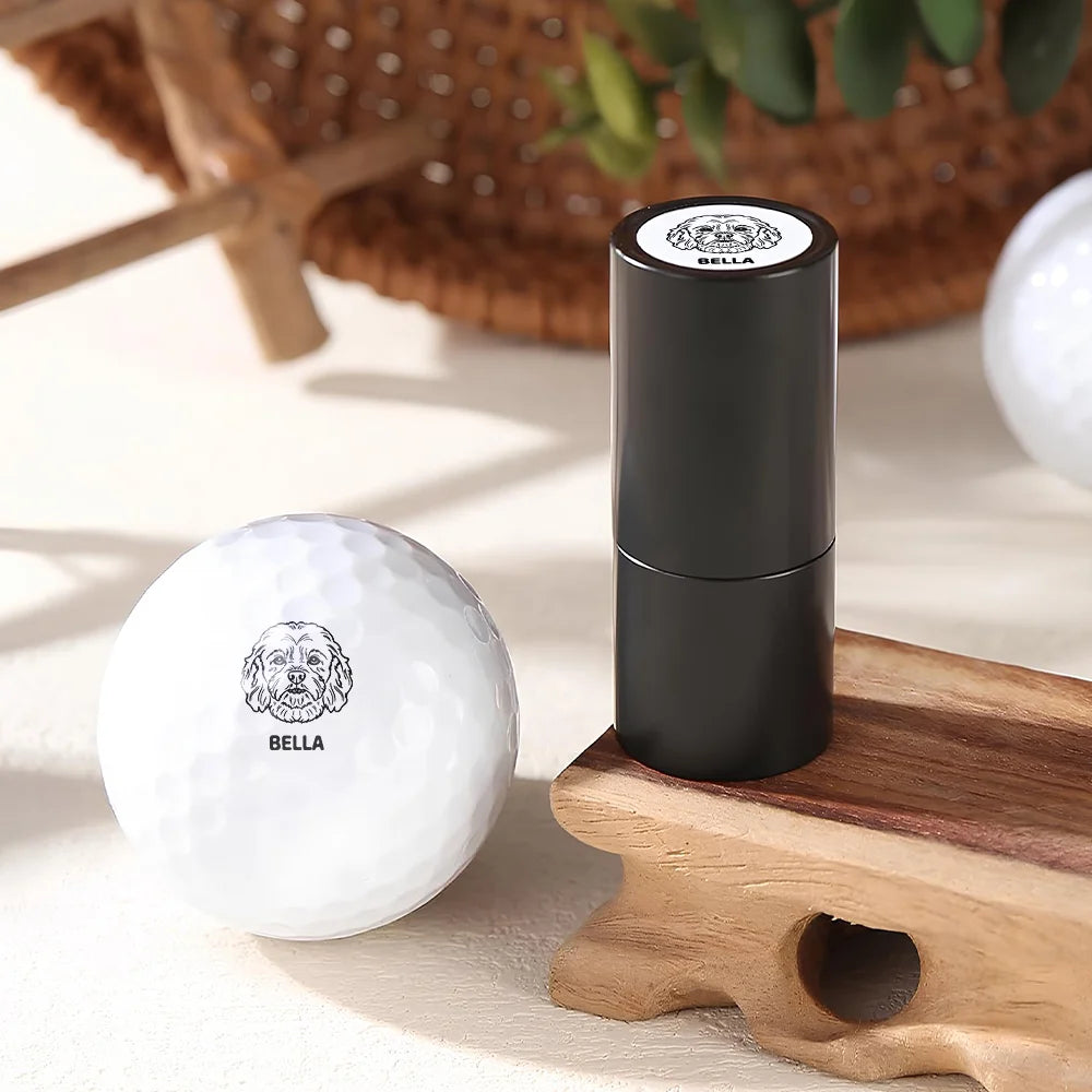 Dogs Make Me Happy - Personalized Golf Ball Stamp - Perfect Gift for Dog Lovers Golf Ball Stamp PopCulturePrints