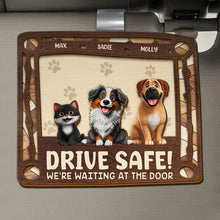 Load image into Gallery viewer, Drive Safe! We're Waiting At The Door - Personalized Car Visor Clip Car Visor Clip PopCulturePrints
