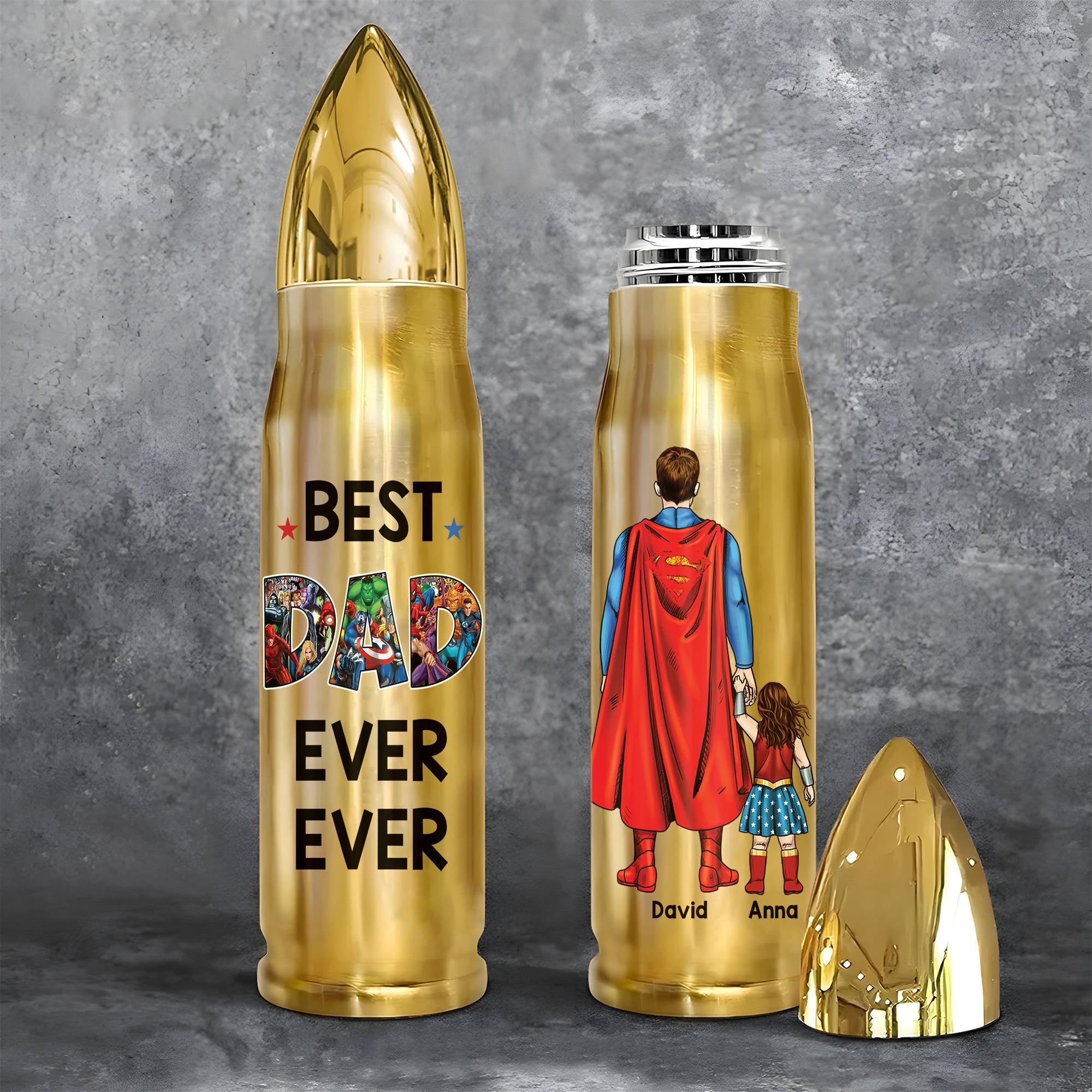 Personalized Best Dad Ever Bullet Tumbler Tumbler Cup PopCulturePrints