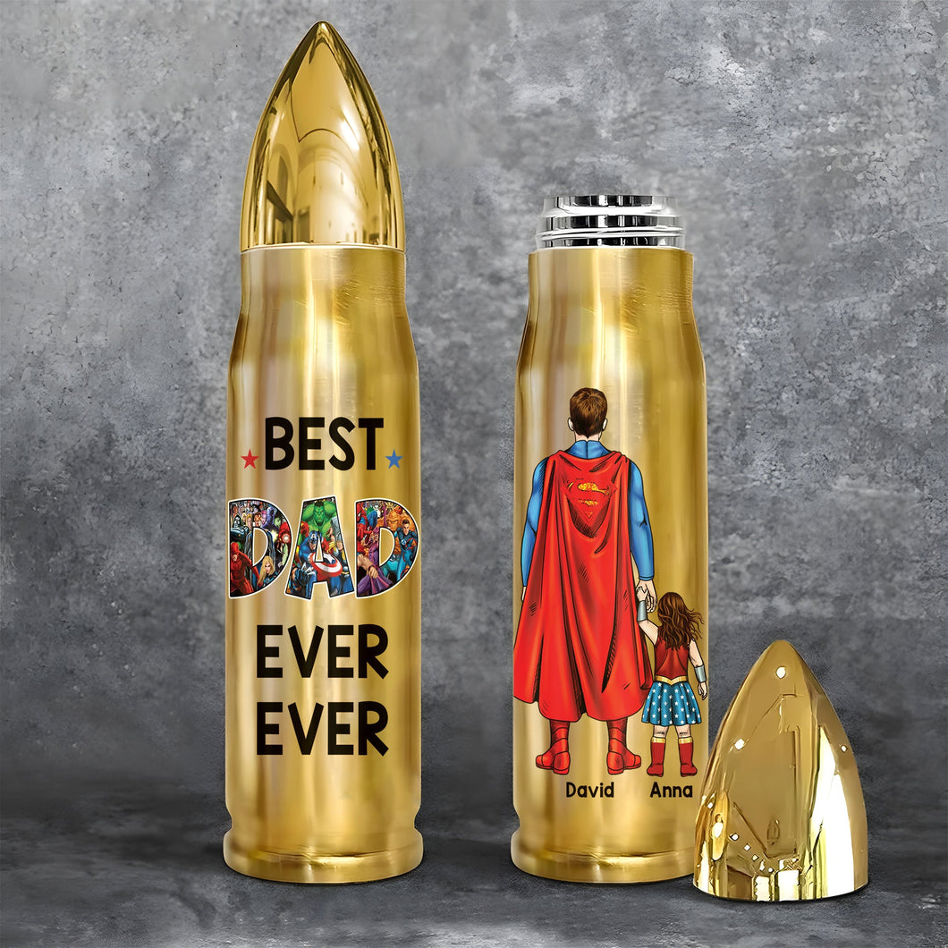 Personalized Best Dad Ever Bullet Tumbler Tumbler Cup PopCulturePrints