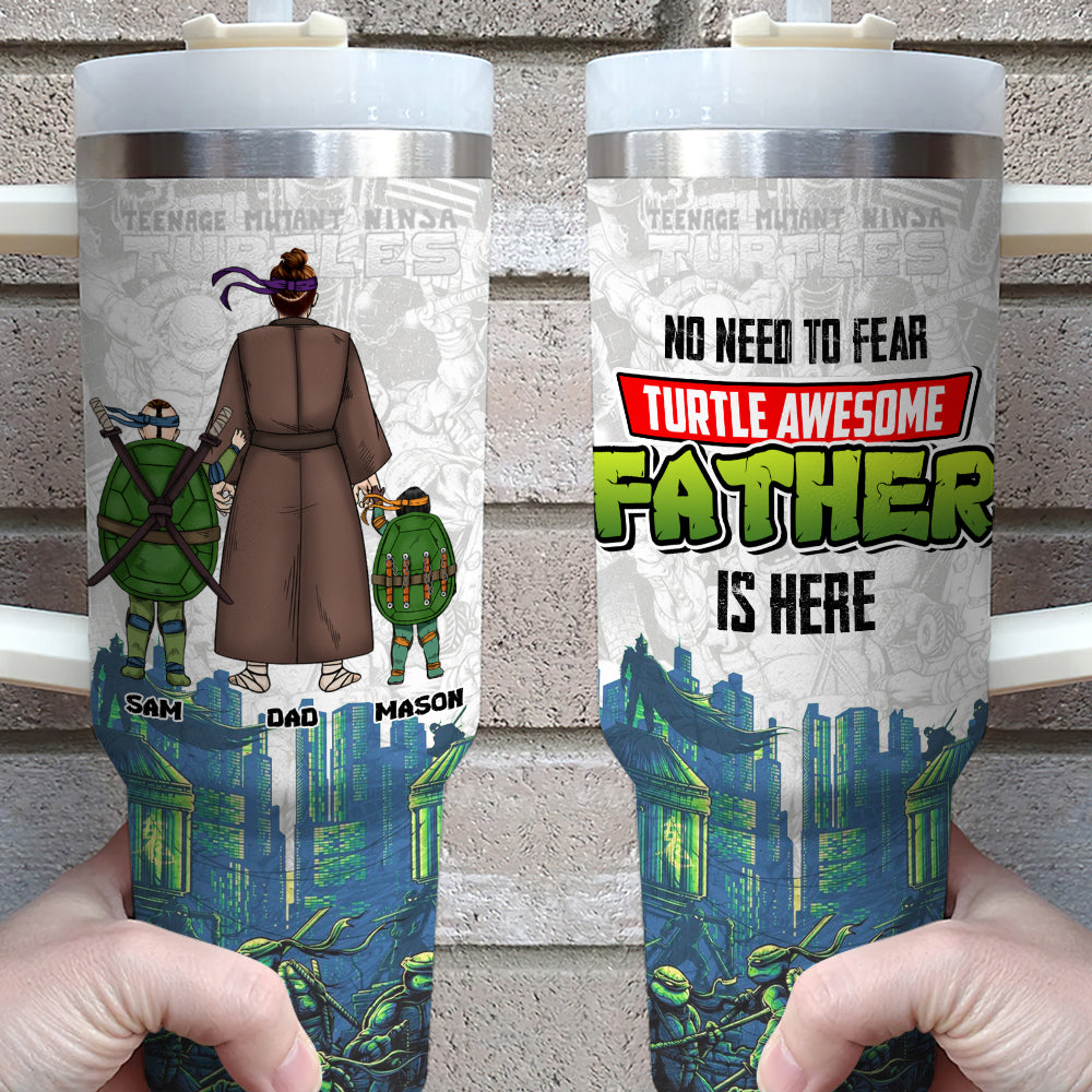 Personalized Turtle Themed Tumbler for Dad - Awesome Father Gift Tumbler Cup PopCulturePrints
