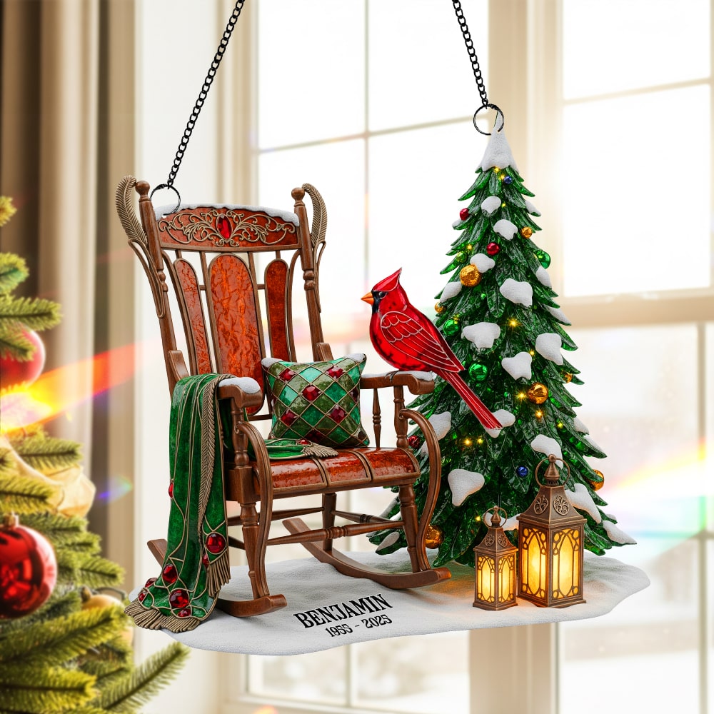 Memorial Cardinal Suncatcher Ornament - A Personalized Tribute for Cherished Family Memories Ornament PopCulturePrints