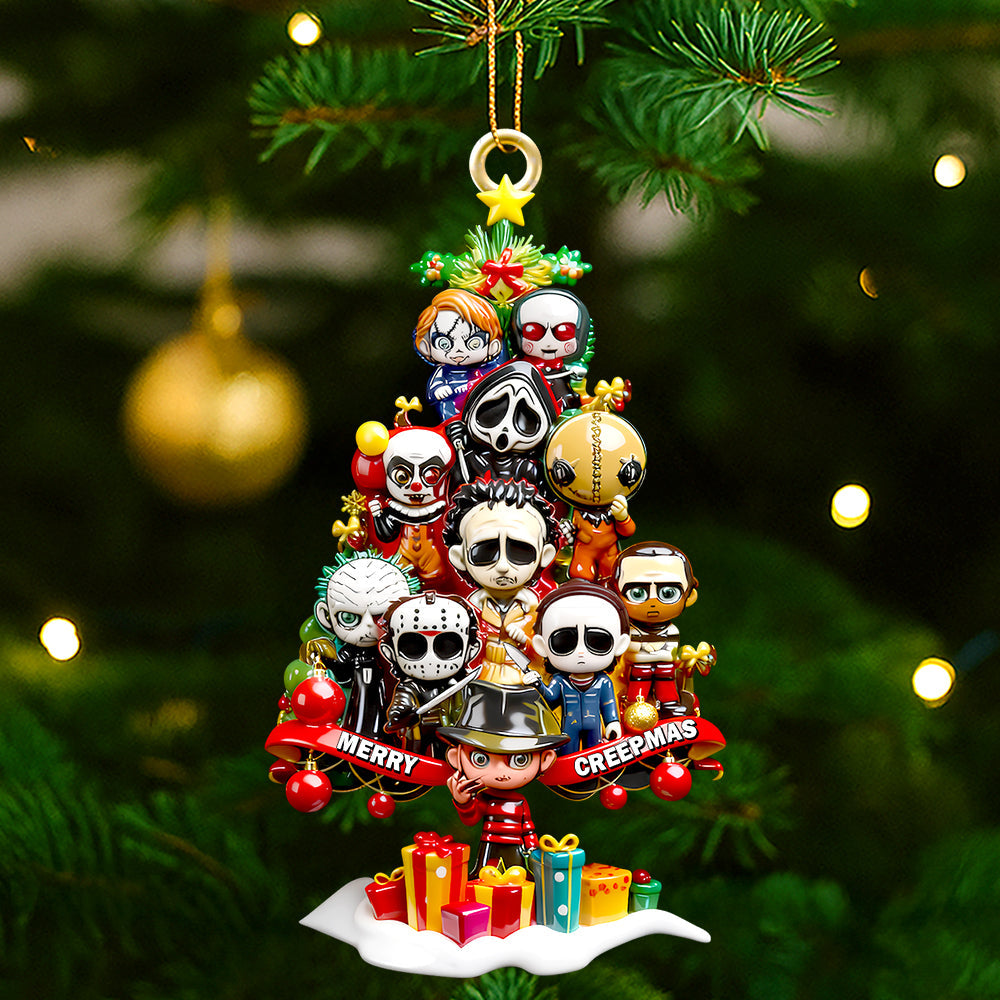 Merry Creepmass! - Horror Christmas Tree Ornament - Personalized Gifts for Horror Fans Ornament PopCulturePrints