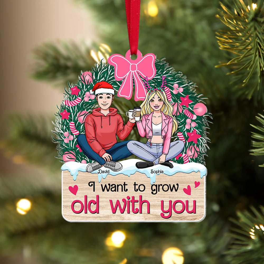 Personalized Couple Christmas Ornament | Grow Old With You Design | Valentine's Day Gifts Ornament PopCulturePrints