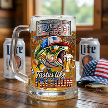Load image into Gallery viewer, "Tastes like Freedom" - Badass Fish Freedom Party Beer Glass - Personalized Gift for Fishing Lovers Beer Glasses PopCulturePrints
