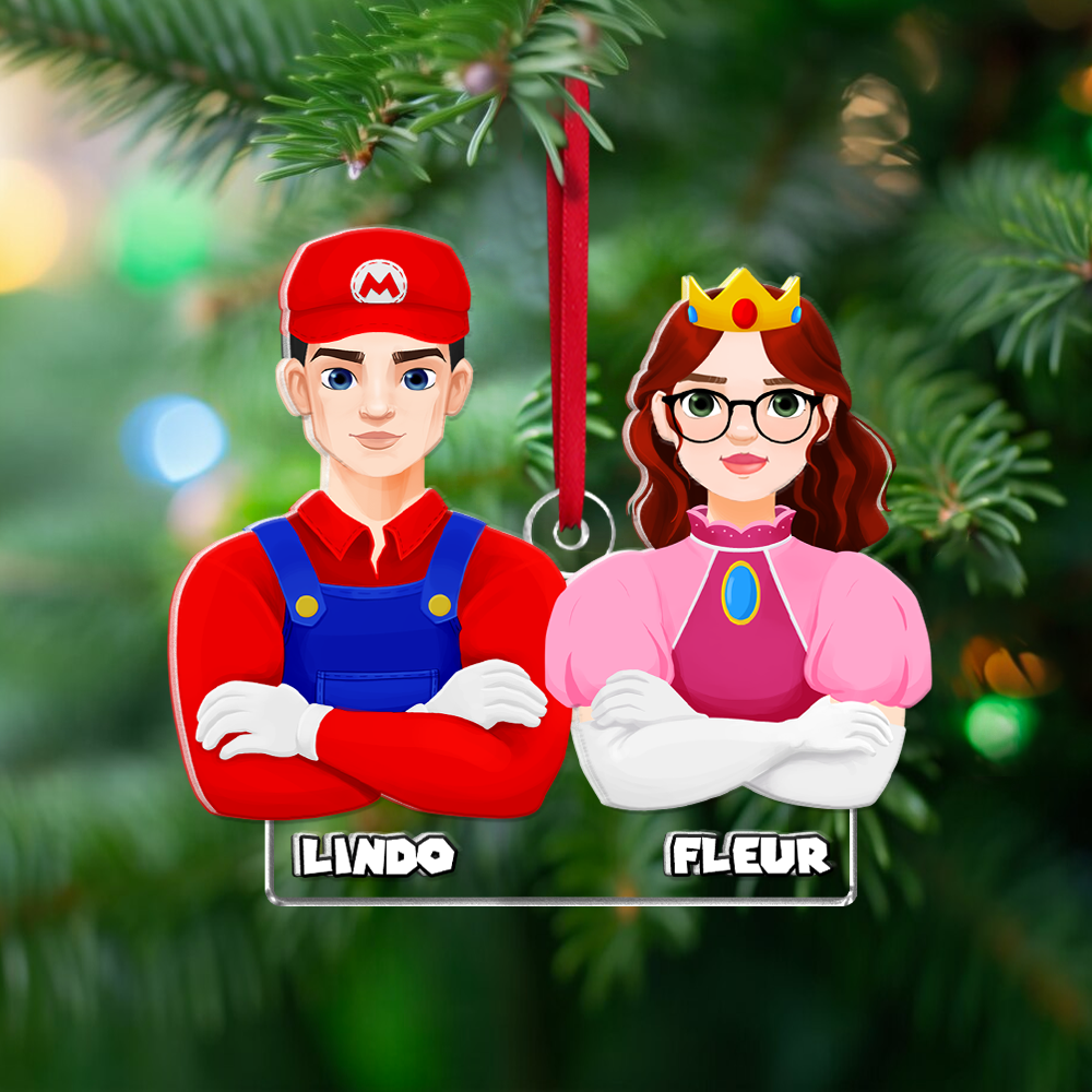 Customized Couple Christmas Ornament - Pop Culture Edition