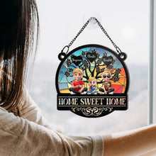Load image into Gallery viewer, &quot;Home Sweet Home: Celebrate Family Togetherness&quot; - Personalized Window Hanging Suncatcher Ornament - Custom Gift for Family, Friends, and New Homeowners Suncatcher Ornament PopCulturePrints
