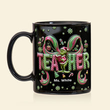 Load image into Gallery viewer, “Teaching is a Work of Heart” - Preppy Coquette Teacher Mug - Personalized Gift for Teachers, Educators, and Mentors Coffee Mug PopCulturePrints
