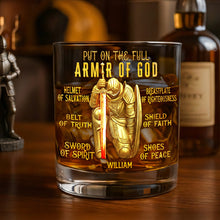 Load image into Gallery viewer, Embrace Your Faith - Personalized Kneeling Knight &amp; Jesus Round Glass - Custom Gift for Christians Glass PopCulturePrints
