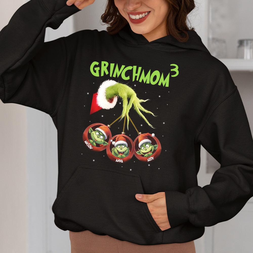 Personalized GrinchMom Christmas Sweatshirt for Mom