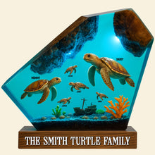 Load image into Gallery viewer, &quot;Together We Swim in Love&quot; - Personalized Turtle Family Plaque - Custom Gift for Family Members Shaped Plaques PopCulturePrints

