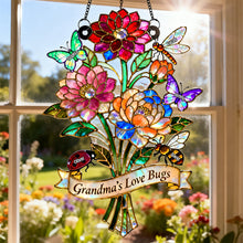Load image into Gallery viewer, “Grandma's Love Bugs” - Personalized Suncatcher Ornament - Perfect Gift for Grandma, Mom, and Loved Ones Ornament PopCulturePrints
