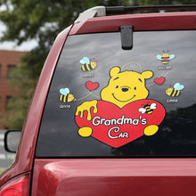 Load image into Gallery viewer, Personalized Grandma&#39;s Car Decal with Cute Bear and Bees Decal Sticker PopCulturePrints
