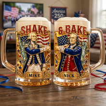 Load image into Gallery viewer, Shake &amp; Bake - Funny Friends USA Drinking Glass - Personalized Gifts for Friends
