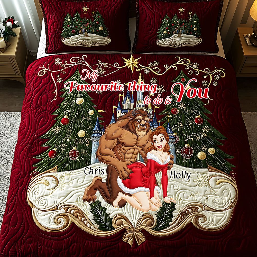 My Favourite Thing to Do is You - Personalized Christmas Gifts for Couples Quilt Bed Set Bedding Set PopCulturePrints