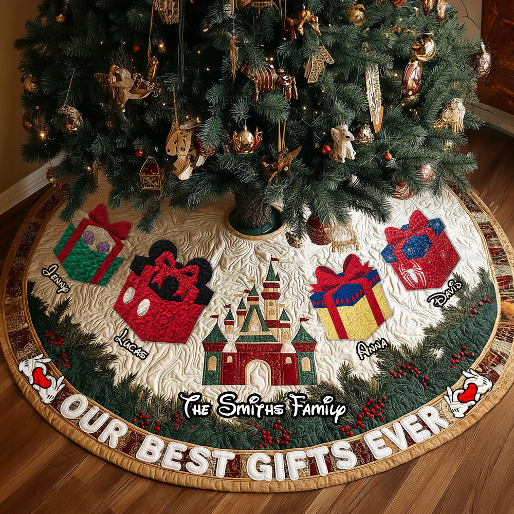 Our Best Gifts Ever - Personalized Quilted Tree Skirt for Family Gatherings Tree Skirt PopCulturePrints