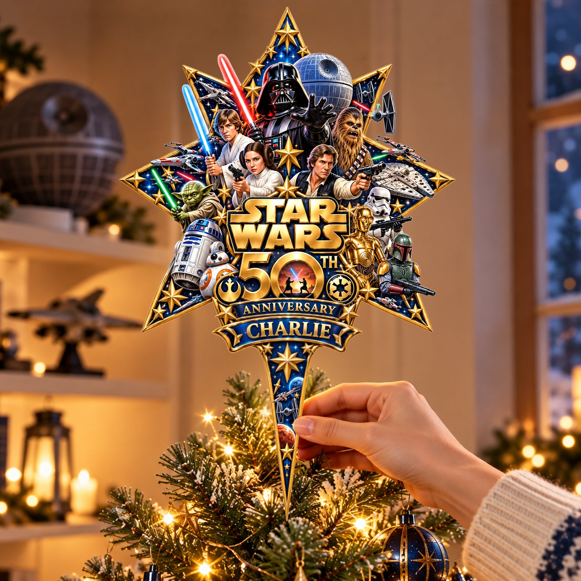 50th Anniversary Acrylic Christmas Tree Topper - Personalized Gifts For Cosmic Lovers 11ohlu081026 Ornament PopCulturePrints
