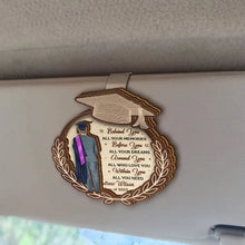 Load image into Gallery viewer, Behind You All Your Memories - Personalized Custom Shaped Car Visor Clip for Graduates Car Visor Clip PopCulturePrints
