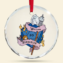 Load image into Gallery viewer, Custom Fantasy Role-playing Game Christmas Ornament - Barbarian Design
