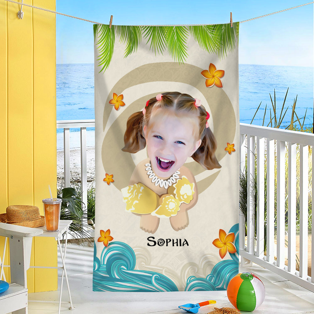 Personalized Baby Girl Beach Towel - Custom Summer Gift Beach Towel PopCulturePrints