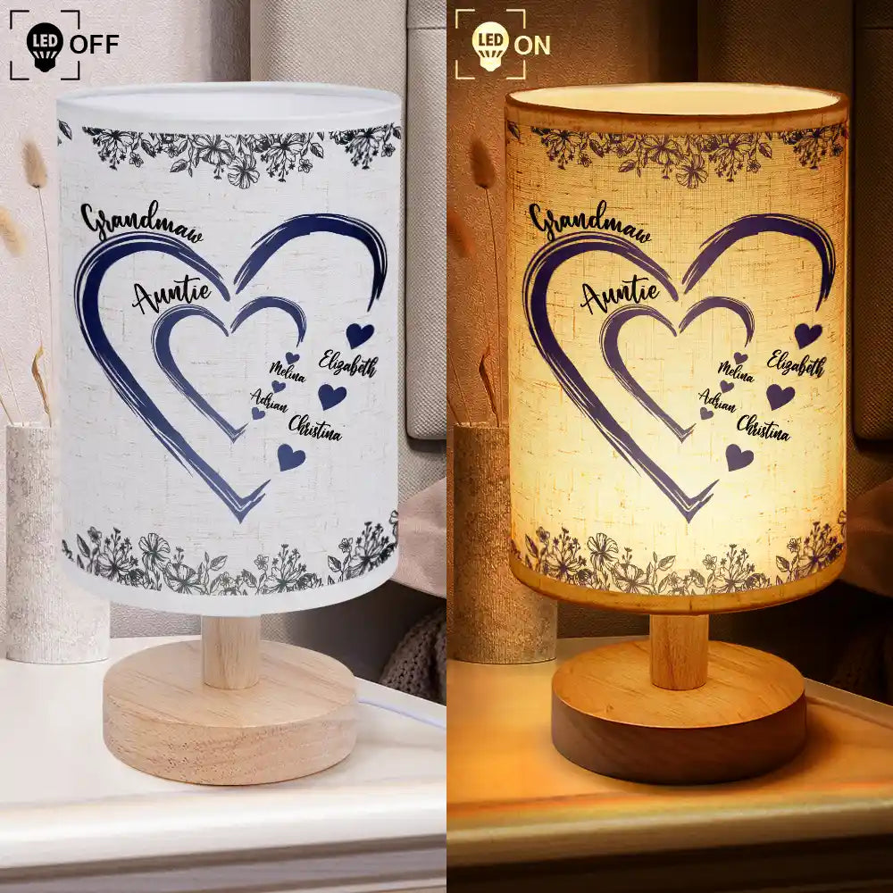 Love Lights Up in Every Heart - Personalized Fabric Lamp - Gift for Mom, Grandma, and Loved Ones Fabric Lamp PopCulturePrints
