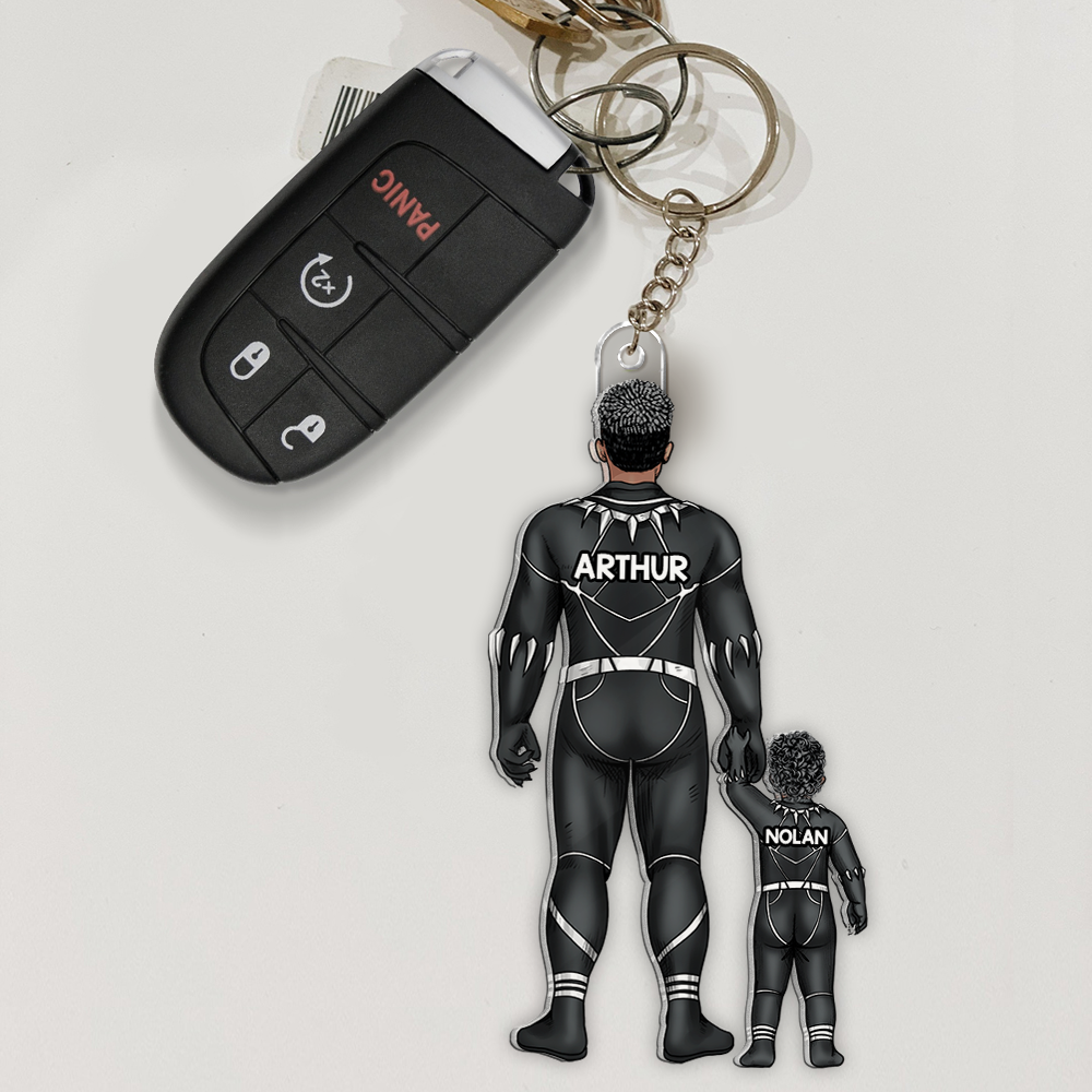 “Super Dads Deserve Super Gifts” - Personalized Super Dad Keychain - Gift for Dad, Grandpa, and Father Figures Keychains PopCulturePrints