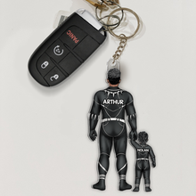 Load image into Gallery viewer, “Super Dads Deserve Super Gifts” - Personalized Super Dad Keychain - Gift for Dad, Grandpa, and Father Figures Keychains PopCulturePrints
