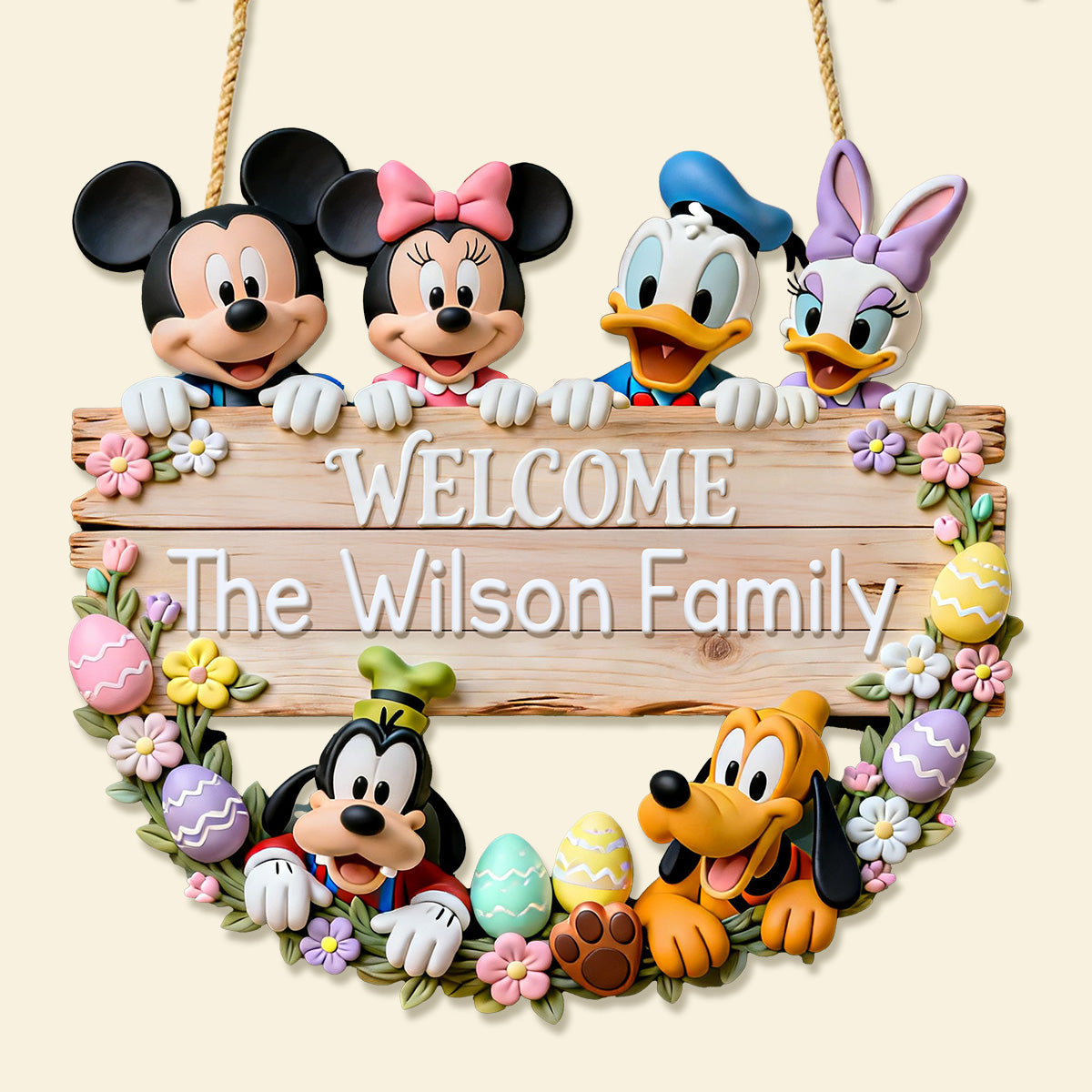 "Welcome Home! The Wilson Family Awaits" - Personalized Wood Sign, Ideal Gift for Families and Friends Wood Sign PopCulturePrints