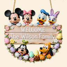Load image into Gallery viewer, "Welcome Home! The Wilson Family Awaits" - Personalized Wood Sign, Ideal Gift for Families and Friends Wood Sign PopCulturePrints
