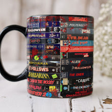 Load image into Gallery viewer, Retro Horror VHS Tape Mug for Movie Lovers Coffee Mug PopCulturePrints
