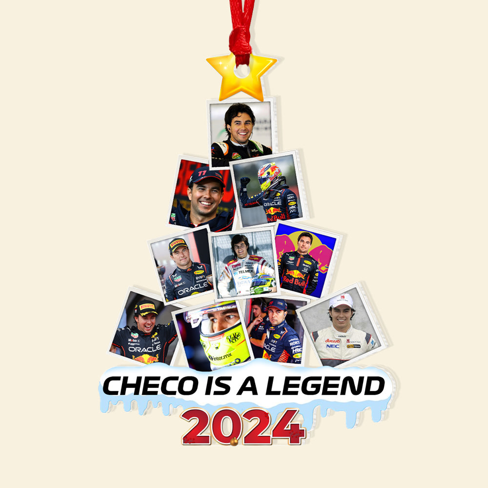 Personalized Christmas Ornament for Racing Fans - 'Checo is a Legend' 2024