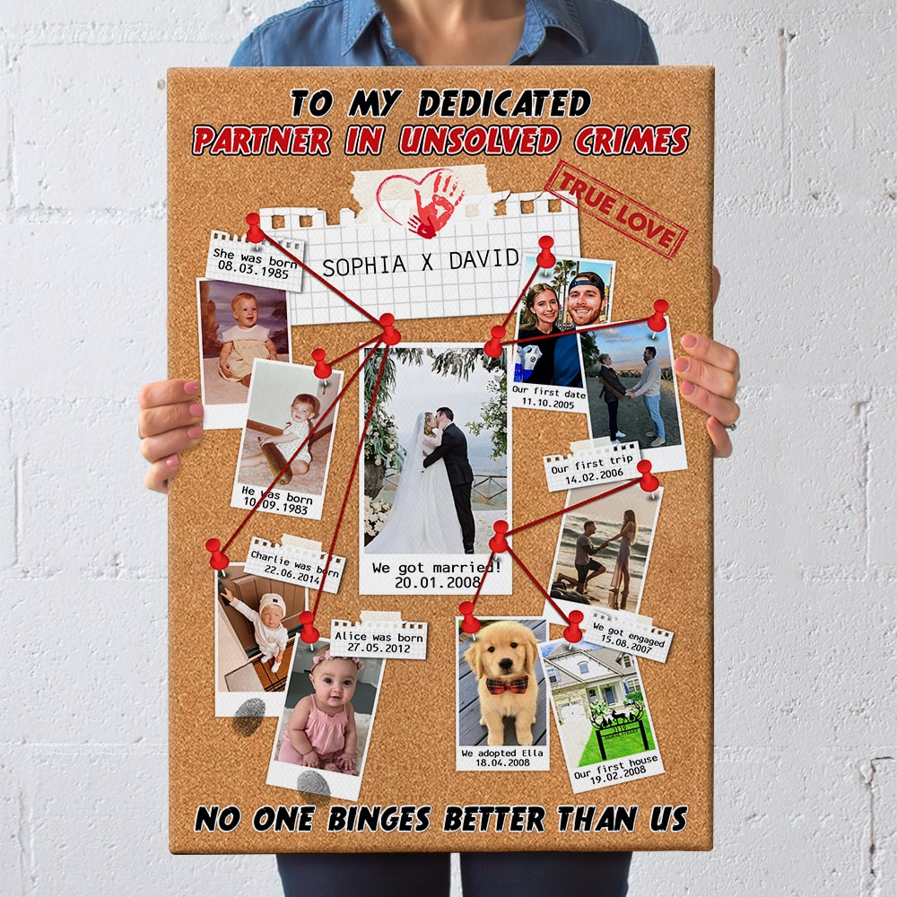 Custom True Crime Partner Evidence Board - Personalized Wall Art for Couples Poster & Canvas PopCulturePrints