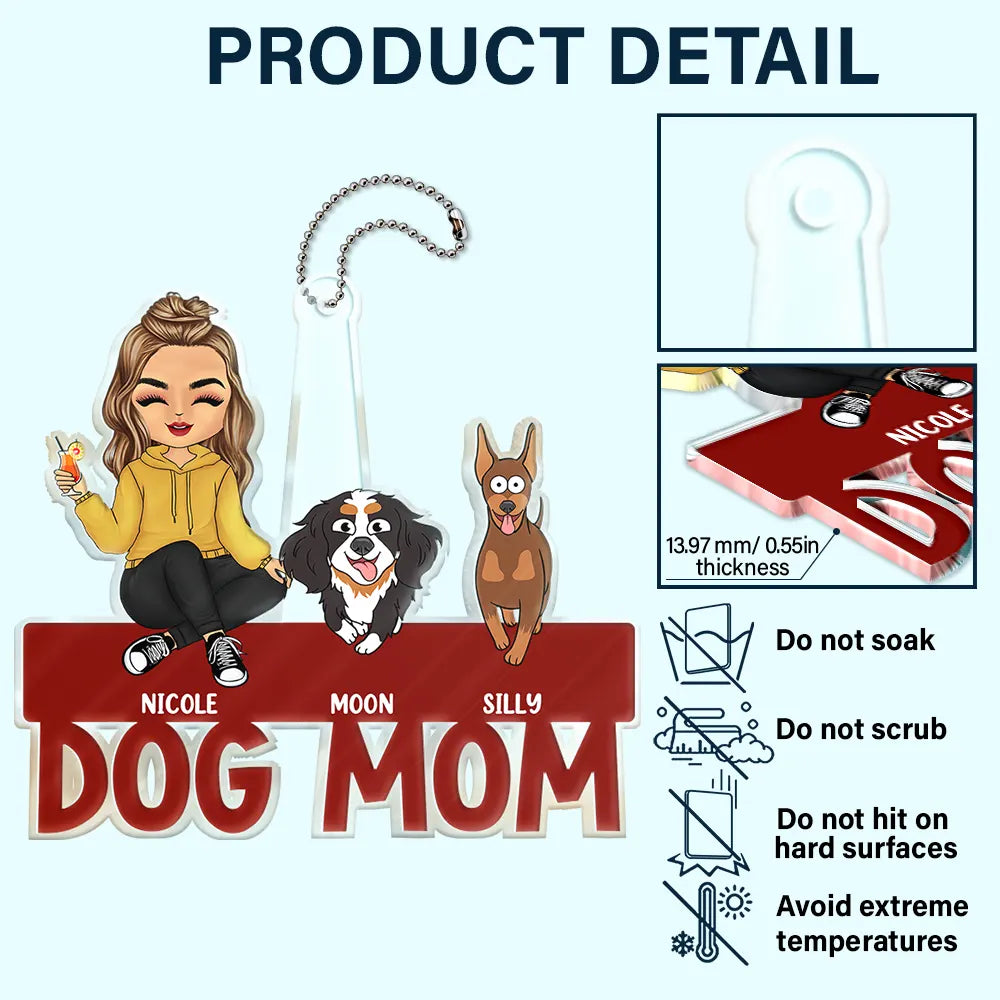 "Cheers to Dog Moms!" - Personalized Acrylic Car Hanger for Pet Lovers Acrylic Car Hanger PopCulturePrints
