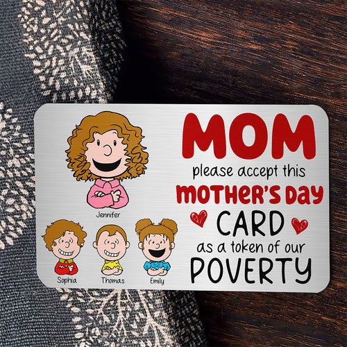 Mom, please accept this heartfelt Mother's Day Card - Personalized Aluminum Wallet Card | Gift for Mom, Grandma, and Loved Ones Wallet Card PopCulturePrints