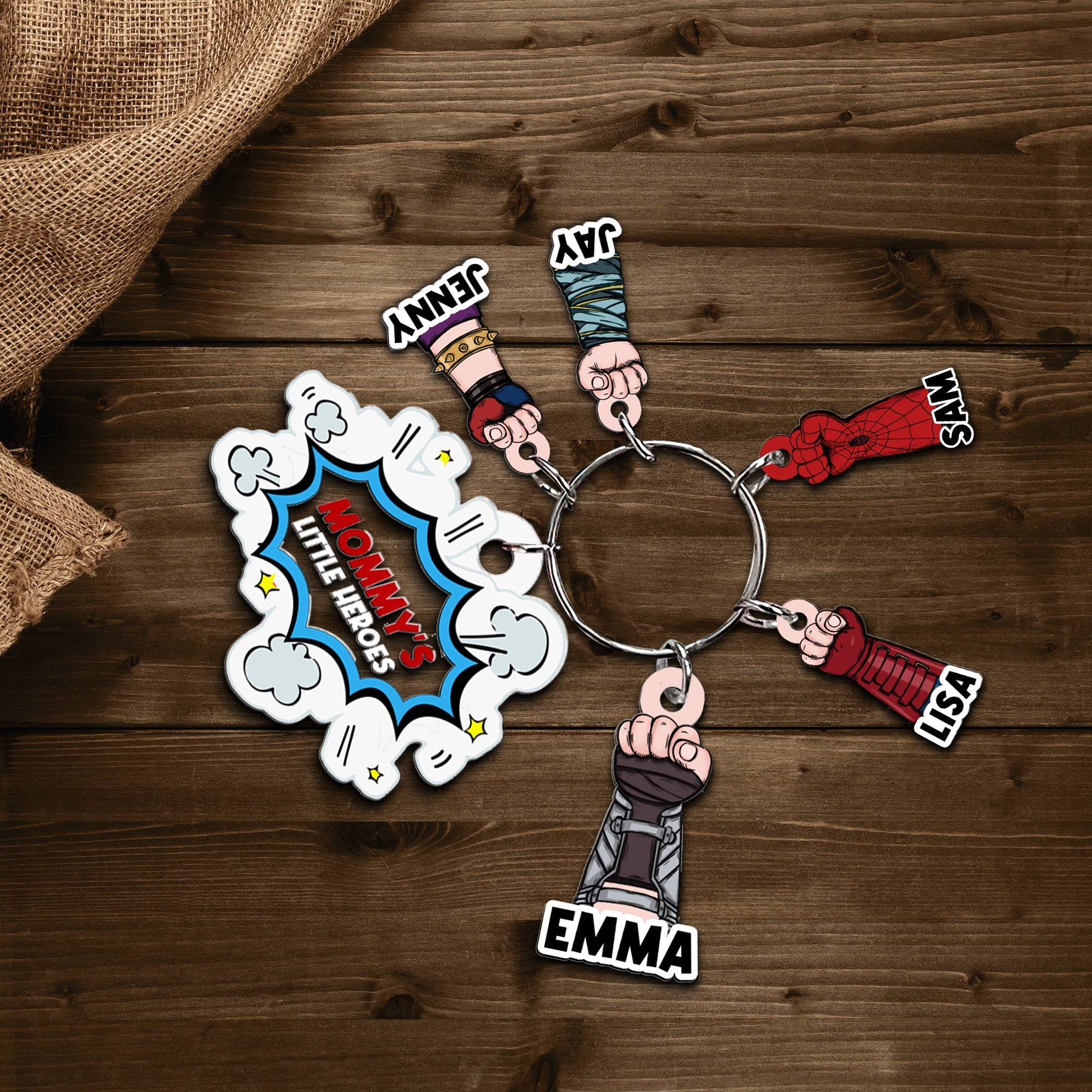 Custom Superhero Keychain for Mom Keychains PopCulturePrints