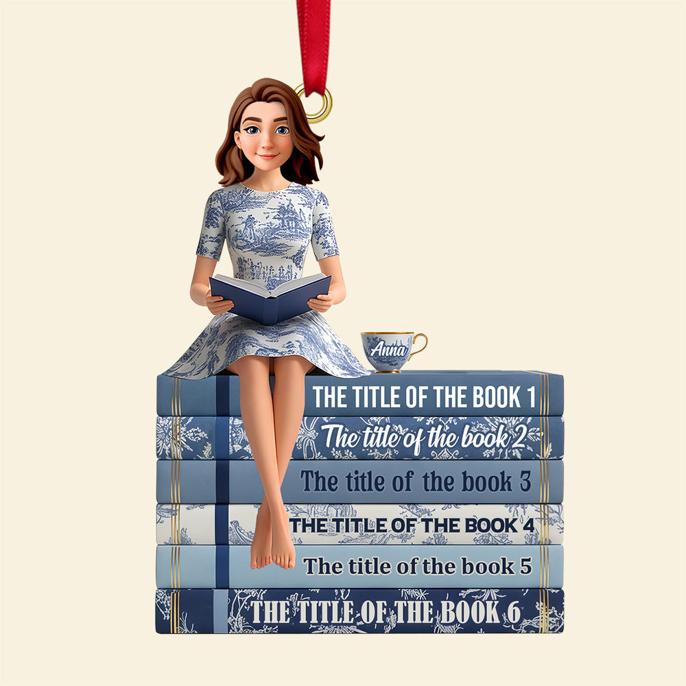 "Escape into the World of Books" - Personalized Christmas Ornament - Gift for Book Lovers Ornament PopCulturePrints