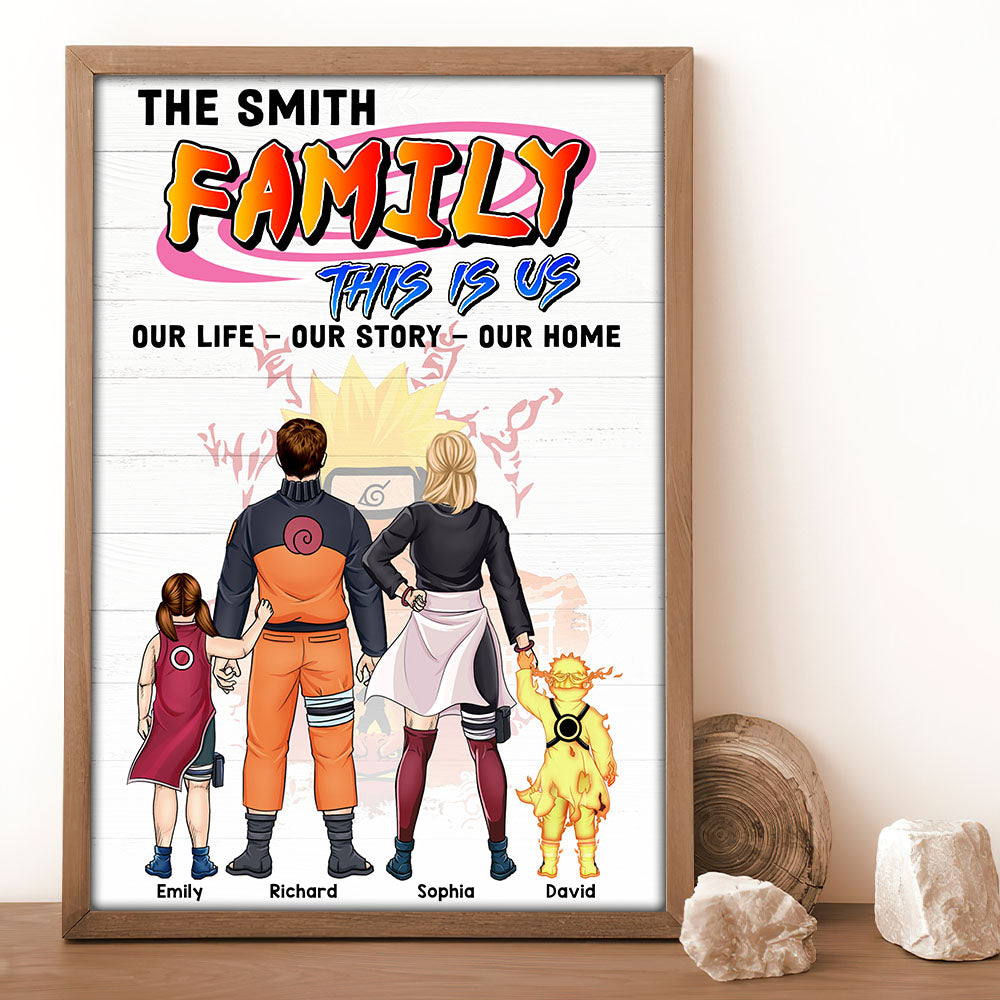 Personalized Naruto-Themed Family Canvas Print Poster & Canvas PopCulturePrints