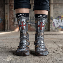 Load image into Gallery viewer, "Step into Adventure with Faux Knight Templar Socks" - Personalized Gift for Any Occasion Socks PopCulturePrints
