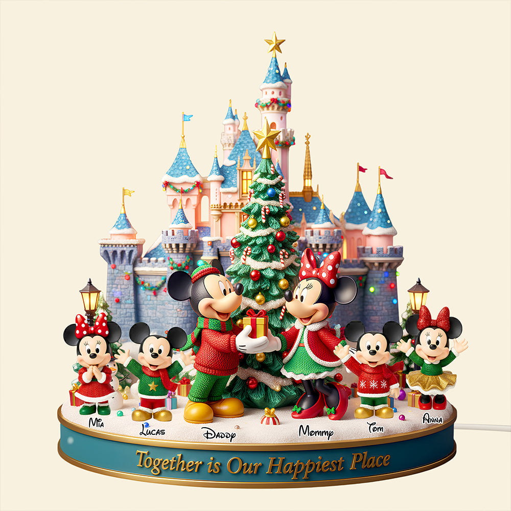 Together is Our Happiest Place - Happy Castle Light Box Personalized Gift for Families Light Box PopCulturePrints