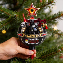 Load image into Gallery viewer, "May the Cheer Be Strong" - Personalized Tree Topper for Family Christmas Gifts Ornament PopCulturePrints
